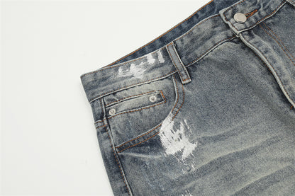 Punk Splash Ink Painted Ripped Jeans PinkLimes Trending Streetwear