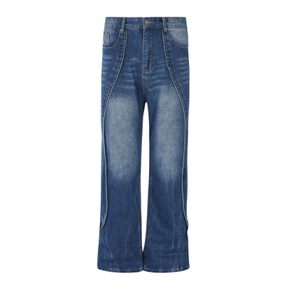 MADEEXTREME Deconstructed Faded Jeans Blue PinkLimes Trending Streetwear