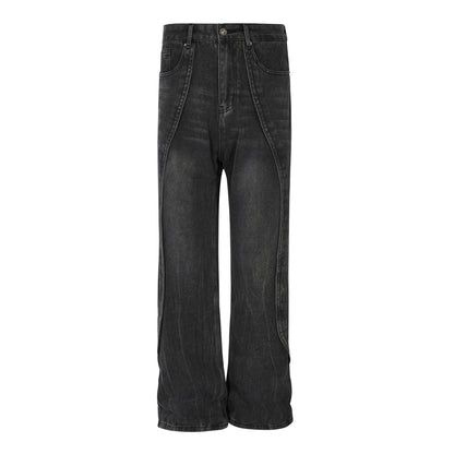 MADEEXTREME Deconstructed Faded Jeans Black PinkLimes Trending Streetwear