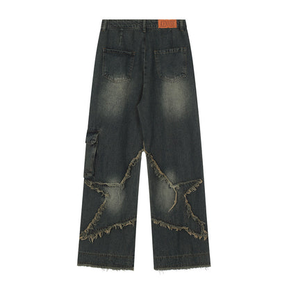 Star Stitch Baggy Jeans PinkLimes Trending Streetwear