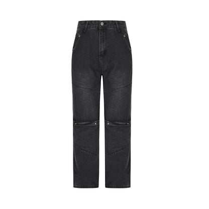 MADEEXTREME Vintage Washed Jeans Black PinkLimes Trending Streetwear