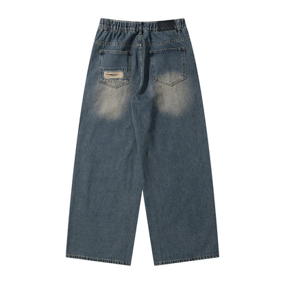 Ripped Patch Loose Wide-Leg Jeans PinkLimes Trending Streetwear