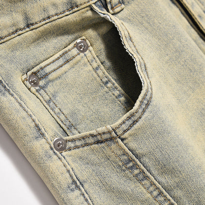 Mud Washed Yellow Straight Jeans PinkLimes Trending Streetwear