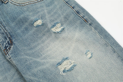 Ripped Gradient Micro-Flared Jeans PinkLimes Trending Streetwear