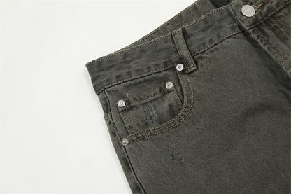 Water Washed Old Wear Denim Straight Jeans PinkLimes Trending Streetwear