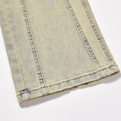 Mud Washed Yellow Straight Jeans PinkLimes Trending Streetwear