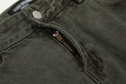 Water Washed Old Wear Denim Straight Jeans PinkLimes Trending Streetwear