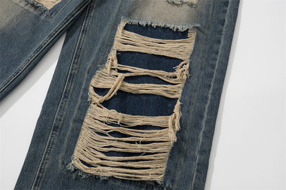 Ripped Patch Loose Wide-Leg Jeans PinkLimes Trending Streetwear