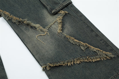 Star Stitch Baggy Jeans PinkLimes Trending Streetwear