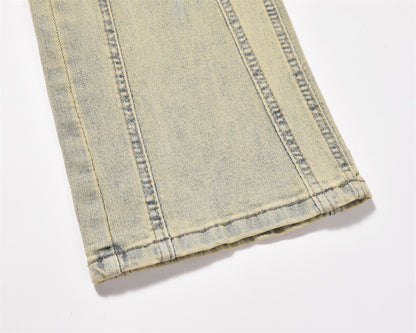 Mud Washed Yellow Straight Jeans PinkLimes Trending Streetwear