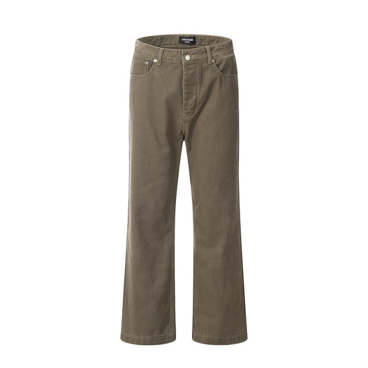 Retro Micro-Flared Wide-Leg Jeans Brown PinkLimes Trending Streetwear