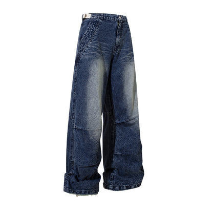 Washed Baggy Denim Jeans Blue PinkLimes Trending Streetwear
