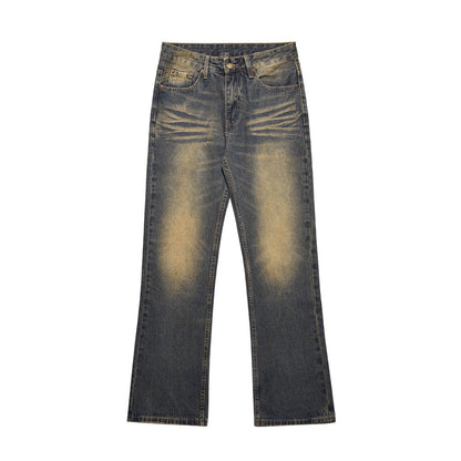 Yellow Washed Wide-Leg Straight Jeans Navy Blue PinkLimes Trending Streetwear