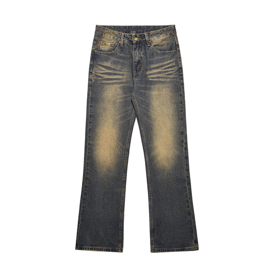 Yellow Washed Wide-Leg Straight Jeans Navy Blue PinkLimes Trending Streetwear