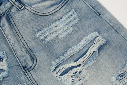Ripped Wide-Leg Jeans PinkLimes Trending Streetwear