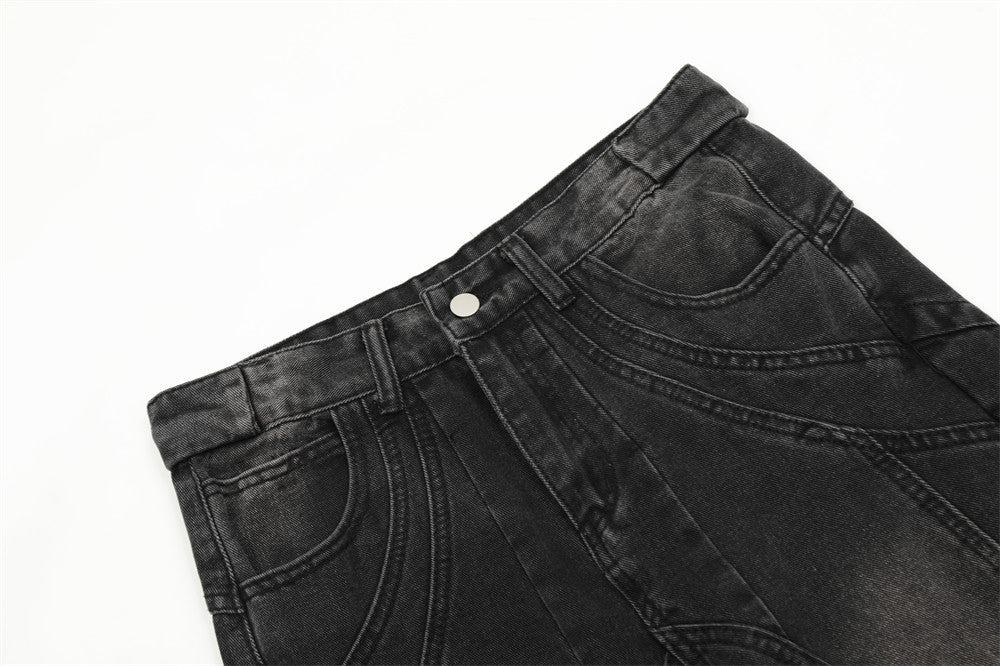 Deconstructed Micro-Flared Wide-Leg Jeans PinkLimes Trending Streetwear