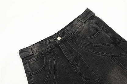 Deconstructed Micro-Flared Wide-Leg Jeans PinkLimes Trending Streetwear