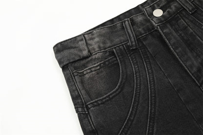 Deconstructed Micro-Flared Wide-Leg Jeans PinkLimes Trending Streetwear