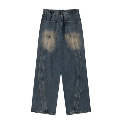 Washed Split Stitch Wide-Leg Jeans PinkLimes Trending Streetwear