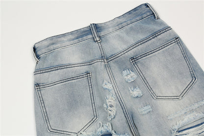 Ripped Wide-Leg Jeans PinkLimes Trending Streetwear