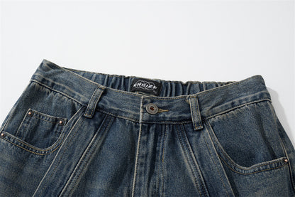 Washed Split Stitch Wide-Leg Jeans PinkLimes Trending Streetwear