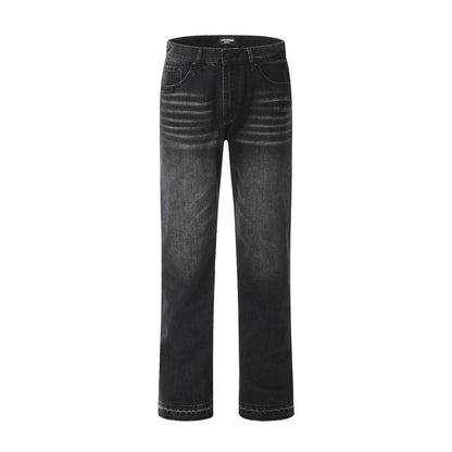 Loose Fit Washed Denim Straight Jeans Black PinkLimes Trending Streetwear