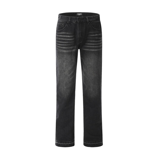 Loose Fit Washed Denim Straight Jeans Black PinkLimes Trending Streetwear