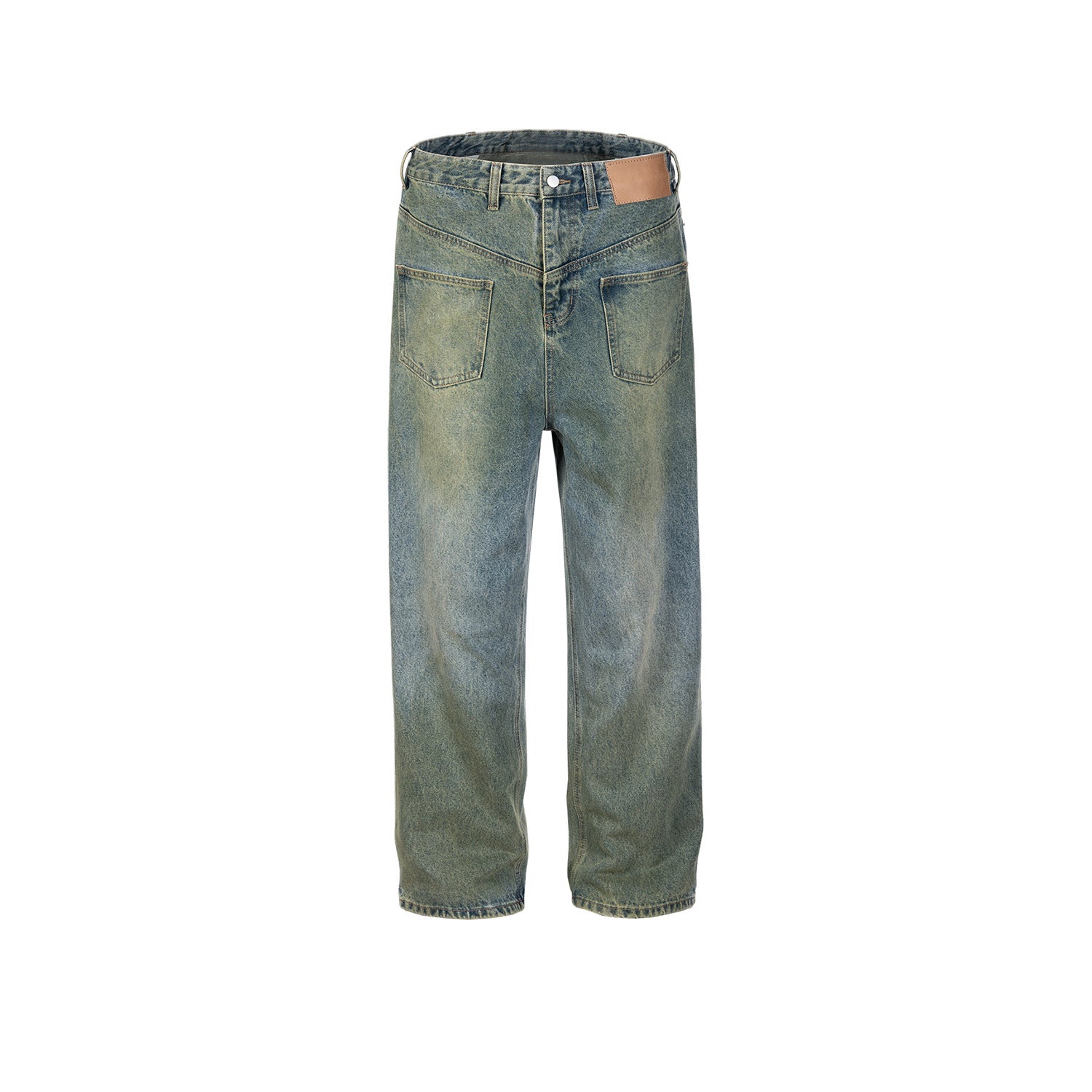 Men's Wear Women's Urban Men's And Women's Same-style Washed Trousers Trendy Front And Back Reverse Profile Blue Denim Blue PinkLimes Trending Streetwear