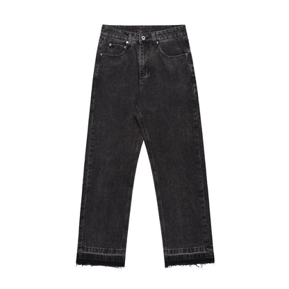 Neutral Washed Faded Loose Denim Pants Black PinkLimes Trending Streetwear