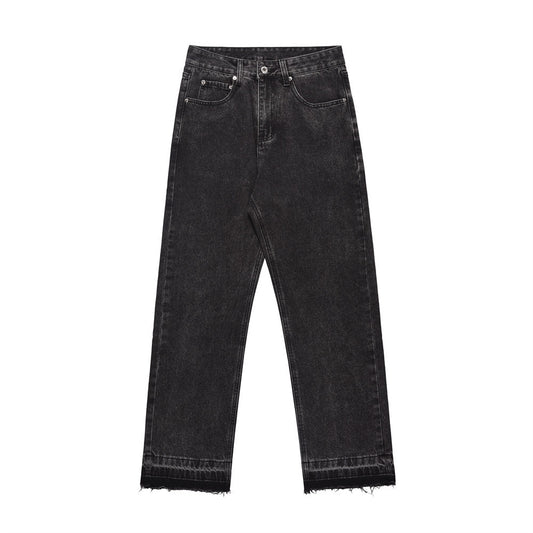 Neutral Washed Faded Loose Denim Pants Black PinkLimes Trending Streetwear