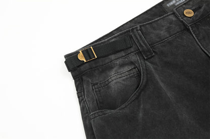 Multi-Pocket Crane Tactical Denim Pants PinkLimes Trending Streetwear