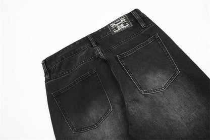 Loose Fit Washed Denim Straight Jeans PinkLimes Trending Streetwear