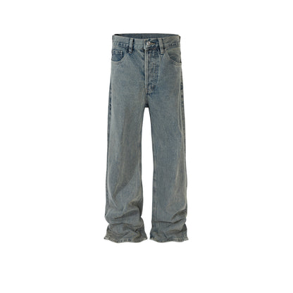 Neutral Washed Faded Straight Denim Pants Gray PinkLimes Trending Streetwear