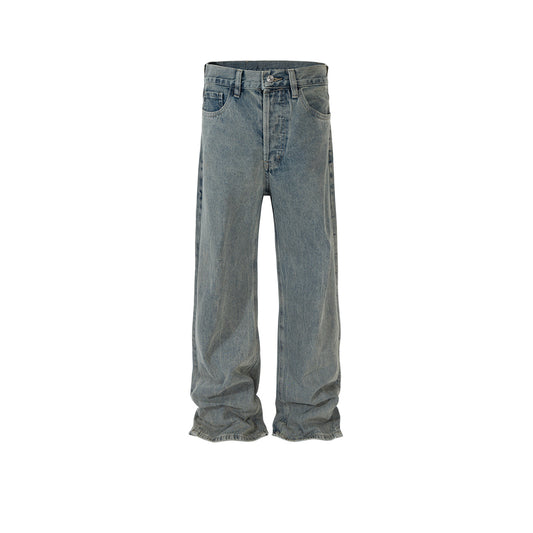 Neutral Washed Faded Straight Denim Pants Gray PinkLimes Trending Streetwear