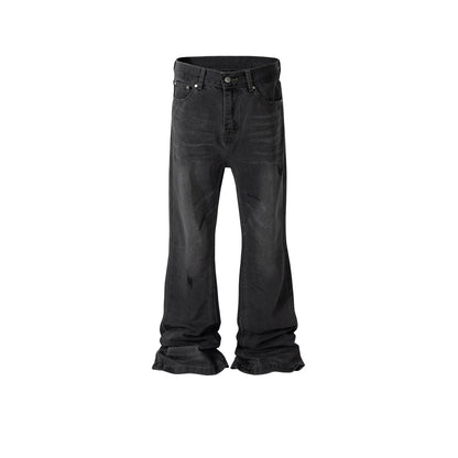 Crumpled Micro-Flare Jeans Black PinkLimes Trending Streetwear