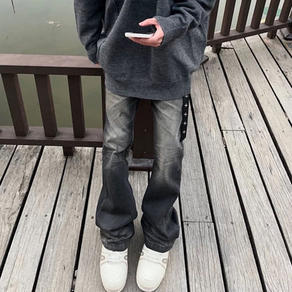 Crumpled Micro-Flare Jeans PinkLimes Trending Streetwear