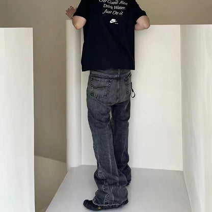 Tear‑Washed Jeans PinkLimes Trending Streetwear