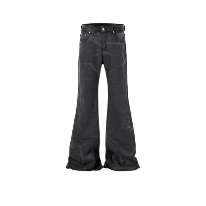 Washed Textured Water‑Corrugated Jeans Black PinkLimes Trending Streetwear
