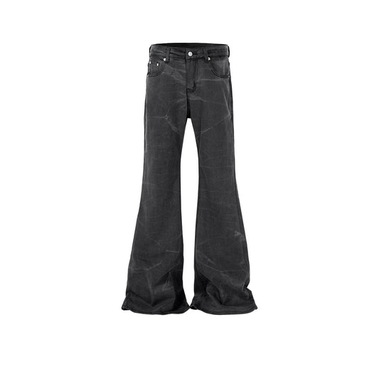 Washed Textured Water‑Corrugated Jeans Black PinkLimes Trending Streetwear
