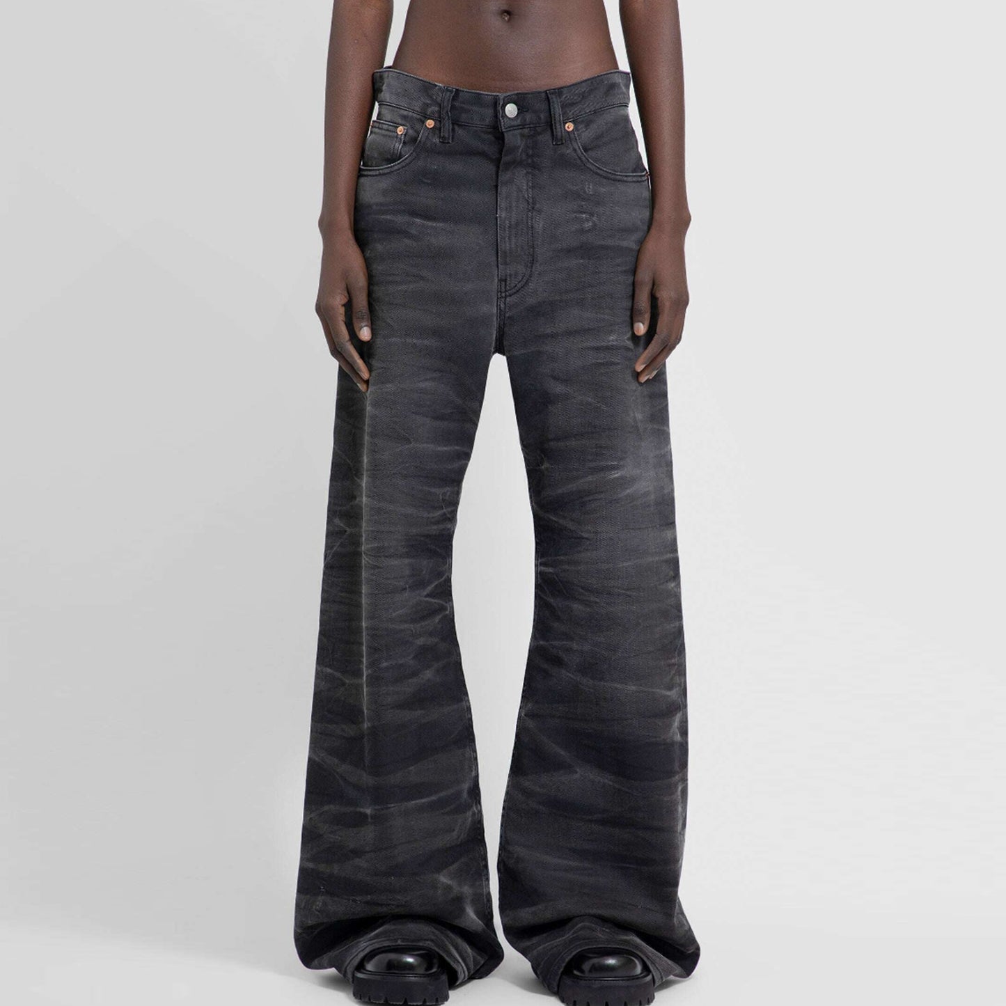 Washed Textured Water‑Corrugated Jeans PinkLimes Trending Streetwear