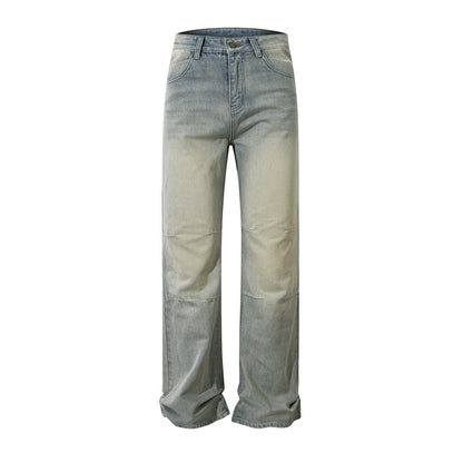 Water Gradient Denim Straight Leg Jeans Blue PinkLimes Trending Streetwear