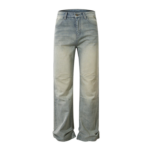 Water Gradient Denim Straight Leg Jeans Blue PinkLimes Trending Streetwear