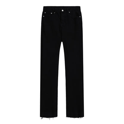 American-Style Washed Straight Jeans Black PinkLimes Trending Streetwear