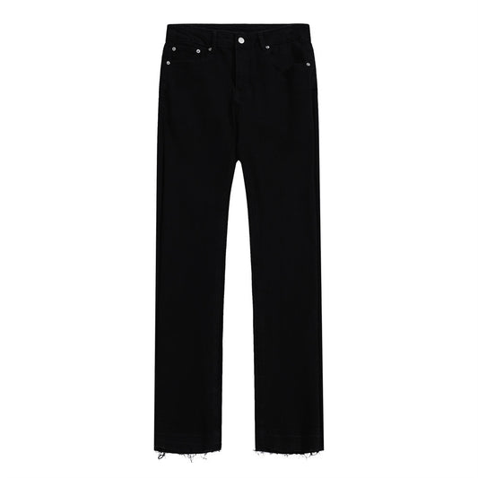 American-Style Washed Straight Jeans Black PinkLimes Trending Streetwear