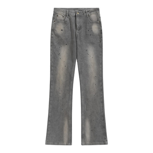 Splash Ink Loose Jeans Grey PinkLimes Trending Streetwear