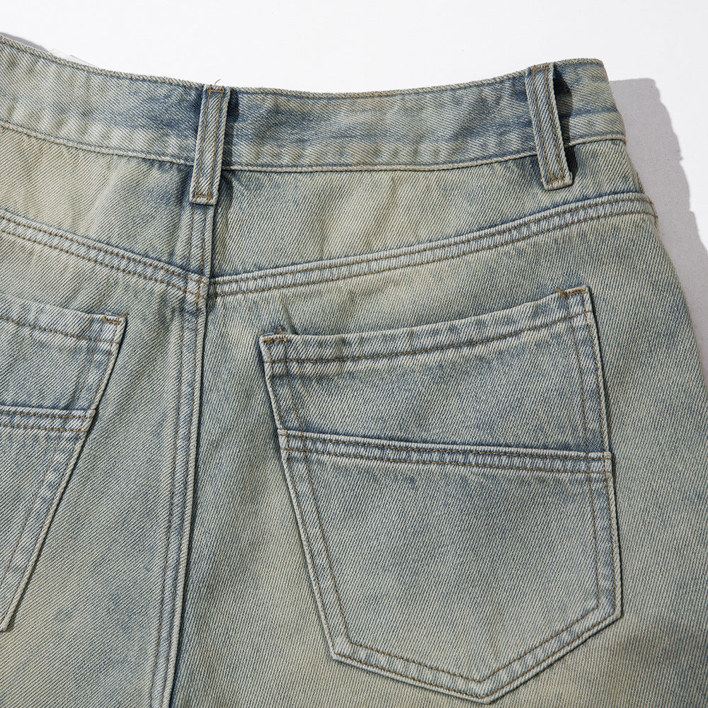 Water Gradient Denim Straight Leg Jeans PinkLimes Trending Streetwear