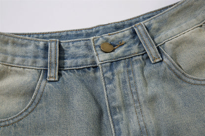 Water Gradient Denim Straight Leg Jeans PinkLimes Trending Streetwear
