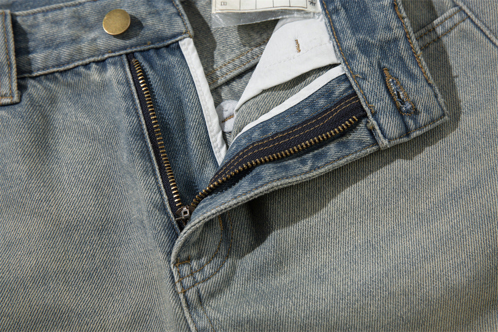 Water Gradient Denim Straight Leg Jeans PinkLimes Trending Streetwear