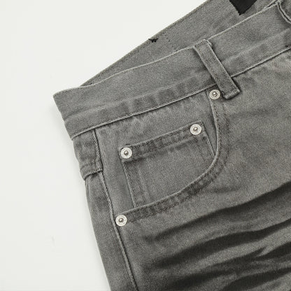 Punk Waste Dirty Denim Straight Leg Jeans PinkLimes Trending Streetwear