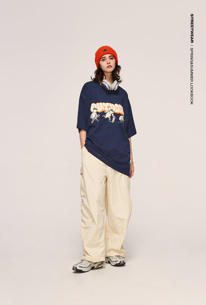 Fine Pattern Wide Leg Cargo Pants PinkLimes Trending Streetwear